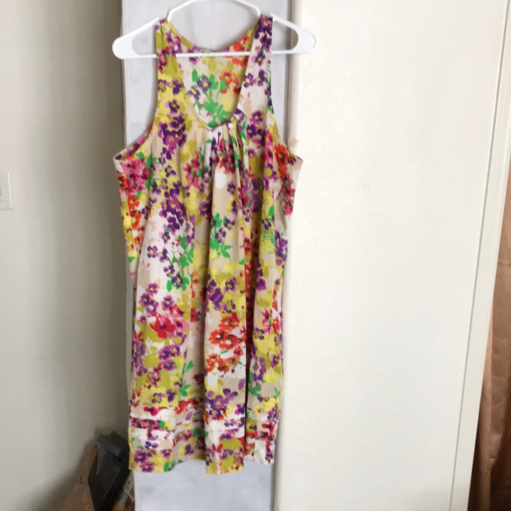 Annalee + Hope Yellow Floral Sundress with Pink, Purple & Orange Blooms